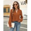 imageBlooming Jelly Womens Dressy Casual Blouses Business Work Tops Long Sleeve V Neck Pleated Shirts 2025 Fall OutfitsCaramel