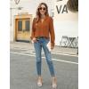imageBlooming Jelly Womens Dressy Casual Blouses Business Work Tops Long Sleeve V Neck Pleated Shirts 2025 Fall OutfitsCaramel