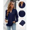 imageBlooming Jelly Womens Dressy Casual Blouses Business Work Tops Long Sleeve V Neck Pleated Shirts 2025 Fall OutfitsDark Blue