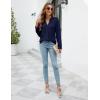 imageBlooming Jelly Womens Dressy Casual Blouses Business Work Tops Long Sleeve V Neck Pleated Shirts 2025 Fall OutfitsDark Blue