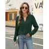 imageBlooming Jelly Womens Dressy Casual Blouses Business Work Tops Long Sleeve V Neck Pleated Shirts 2025 Fall OutfitsDark Green