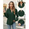 imageBlooming Jelly Womens Dressy Casual Blouses Business Work Tops Long Sleeve V Neck Pleated Shirts 2025 Fall OutfitsDark Green