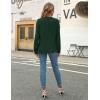 imageBlooming Jelly Womens Dressy Casual Blouses Business Work Tops Long Sleeve V Neck Pleated Shirts 2025 Fall OutfitsDark Green