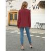 imageBlooming Jelly Womens Dressy Casual Blouses Business Work Tops Long Sleeve V Neck Pleated Shirts 2025 Fall OutfitsDark Red