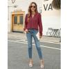 imageBlooming Jelly Womens Dressy Casual Blouses Business Work Tops Long Sleeve V Neck Pleated Shirts 2025 Fall OutfitsDark Red