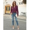 imageBlooming Jelly Womens Dressy Casual Blouses Business Work Tops Long Sleeve V Neck Pleated Shirts 2025 Fall OutfitsDark Reddish Purple