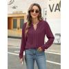 imageBlooming Jelly Womens Dressy Casual Blouses Business Work Tops Long Sleeve V Neck Pleated Shirts 2025 Fall OutfitsDark Reddish Purple
