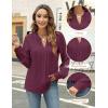 imageBlooming Jelly Womens Dressy Casual Blouses Business Work Tops Long Sleeve V Neck Pleated Shirts 2025 Fall OutfitsDark Reddish Purple