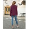 imageBlooming Jelly Womens Dressy Casual Blouses Business Work Tops Long Sleeve V Neck Pleated Shirts 2025 Fall OutfitsDark Reddish Purple