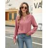 imageBlooming Jelly Womens Dressy Casual Blouses Business Work Tops Long Sleeve V Neck Pleated Shirts 2025 Fall OutfitsDusty Pink