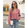 imageBlooming Jelly Womens Dressy Casual Blouses Business Work Tops Long Sleeve V Neck Pleated Shirts 2025 Fall OutfitsDusty Pink