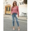 imageBlooming Jelly Womens Dressy Casual Blouses Business Work Tops Long Sleeve V Neck Pleated Shirts 2025 Fall OutfitsDusty Pink