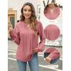 imageBlooming Jelly Womens Dressy Casual Blouses Business Work Tops Long Sleeve V Neck Pleated Shirts 2025 Fall OutfitsDusty Pink