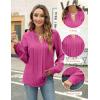 imageBlooming Jelly Womens Dressy Casual Blouses Business Work Tops Long Sleeve V Neck Pleated Shirts 2025 Fall OutfitsHot Pink