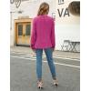 imageBlooming Jelly Womens Dressy Casual Blouses Business Work Tops Long Sleeve V Neck Pleated Shirts 2025 Fall OutfitsHot Pink