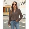imageBlooming Jelly Womens Dressy Casual Blouses Business Work Tops Long Sleeve V Neck Pleated Shirts 2025 Fall OutfitsLight Brown