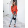 imageBlooming Jelly Womens Dressy Casual Blouses Business Work Tops Long Sleeve V Neck Pleated Shirts 2025 Fall OutfitsOrange Red Floral