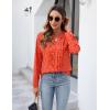 imageBlooming Jelly Womens Dressy Casual Blouses Business Work Tops Long Sleeve V Neck Pleated Shirts 2025 Fall OutfitsOrange Red Floral