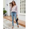 imageBlooming Jelly Womens Dressy Casual Blouses Business Work Tops Long Sleeve V Neck Pleated Shirts 2025 Fall OutfitsPink Floral