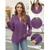 imageBlooming Jelly Womens Dressy Casual Blouses Business Work Tops Long Sleeve V Neck Pleated Shirts 2025 Fall OutfitsPurple
