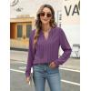 imageBlooming Jelly Womens Dressy Casual Blouses Business Work Tops Long Sleeve V Neck Pleated Shirts 2025 Fall OutfitsPurple