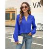 imageBlooming Jelly Womens Dressy Casual Blouses Business Work Tops Long Sleeve V Neck Pleated Shirts 2025 Fall OutfitsRoyal Blue