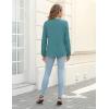 imageBlooming Jelly Womens Dressy Casual Blouses Business Work Tops Long Sleeve V Neck Pleated Shirts 2025 Fall OutfitsTurquoise
