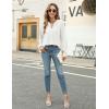 imageBlooming Jelly Womens Dressy Casual Blouses Business Work Tops Long Sleeve V Neck Pleated Shirts 2025 Fall OutfitsWhite