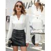 imageBlooming Jelly Womens Dressy Casual Blouses Business Work Tops Long Sleeve V Neck Pleated Shirts 2025 Fall OutfitsWhite