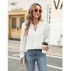 imageBlooming Jelly Womens Dressy Casual Blouses Business Work Tops Long Sleeve V Neck Pleated Shirts 2025 Fall OutfitsWhite
