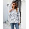 imageBlooming Jelly Womens Dressy Casual Blouses Business Work Tops Long Sleeve V Neck Pleated Shirts 2025 Fall OutfitsWhite and Black Spots