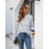 imageBlooming Jelly Womens Dressy Casual Blouses Business Work Tops Long Sleeve V Neck Pleated Shirts 2025 Fall OutfitsWhite and Black Spots