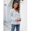 imageBlooming Jelly Womens Dressy Casual Blouses Business Work Tops Long Sleeve V Neck Pleated Shirts 2025 Fall OutfitsWhite and Black Spots