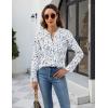 imageBlooming Jelly Womens Dressy Casual Blouses Business Work Tops Long Sleeve V Neck Pleated Shirts 2025 Fall OutfitsWhite and Black Spots