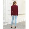 imageBlooming Jelly Womens Dressy Casual Blouses Business Work Tops Long Sleeve V Neck Pleated Shirts 2025 Fall OutfitsWine Red