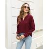 imageBlooming Jelly Womens Dressy Casual Blouses Business Work Tops Long Sleeve V Neck Pleated Shirts 2025 Fall OutfitsWine Red