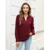 imageBlooming Jelly Womens Dressy Casual Blouses Business Work Tops Long Sleeve V Neck Pleated Shirts 2025 Fall OutfitsWine Red