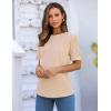 imageBlooming Jelly Womens Dressy Casual Blouses Business Work Tops Short Sleeve Waffle Knit Shirts 2025 Summer OutfitsApricot