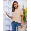 imageBlooming Jelly Womens Dressy Casual Blouses Business Work Tops Short Sleeve Waffle Knit Shirts 2025 Summer OutfitsApricot