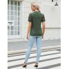 imageBlooming Jelly Womens Dressy Casual Blouses Business Work Tops Short Sleeve Waffle Knit Shirts 2025 Summer OutfitsArmy Green