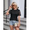imageBlooming Jelly Womens Dressy Casual Blouses Business Work Tops Short Sleeve Waffle Knit Shirts 2025 Summer OutfitsBlack