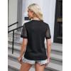imageBlooming Jelly Womens Dressy Casual Blouses Business Work Tops Short Sleeve Waffle Knit Shirts 2025 Summer OutfitsBlack