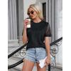 imageBlooming Jelly Womens Dressy Casual Blouses Business Work Tops Short Sleeve Waffle Knit Shirts 2025 Summer OutfitsBlack