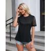imageBlooming Jelly Womens Dressy Casual Blouses Business Work Tops Short Sleeve Waffle Knit Shirts 2025 Summer OutfitsBlack