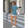 imageBlooming Jelly Womens Dressy Casual Blouses Business Work Tops Short Sleeve Waffle Knit Shirts 2025 Summer OutfitsBlue