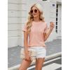 imageBlooming Jelly Womens Dressy Casual Blouses Business Work Tops Short Sleeve Waffle Knit Shirts 2025 Summer OutfitsCoral