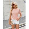 imageBlooming Jelly Womens Dressy Casual Blouses Business Work Tops Short Sleeve Waffle Knit Shirts 2025 Summer OutfitsCoral