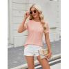 imageBlooming Jelly Womens Dressy Casual Blouses Business Work Tops Short Sleeve Waffle Knit Shirts 2025 Summer OutfitsCoral
