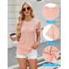 imageBlooming Jelly Womens Dressy Casual Blouses Business Work Tops Short Sleeve Waffle Knit Shirts 2025 Summer OutfitsCoral