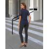 imageBlooming Jelly Womens Dressy Casual Blouses Business Work Tops Short Sleeve Waffle Knit Shirts 2025 Summer OutfitsDark Blue
